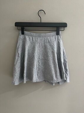 Lands' End Girls' Skort Size Small 7/8 100% Cotton Mini Skirt Heather Gray
